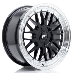 JR Wheels JR23 17x8 ET20-45 5H BLANK Gloss Black w/ Machined Lip