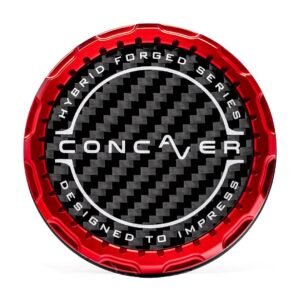 Concaver Premium Center Cap - Classic Carbon - Red Anodized